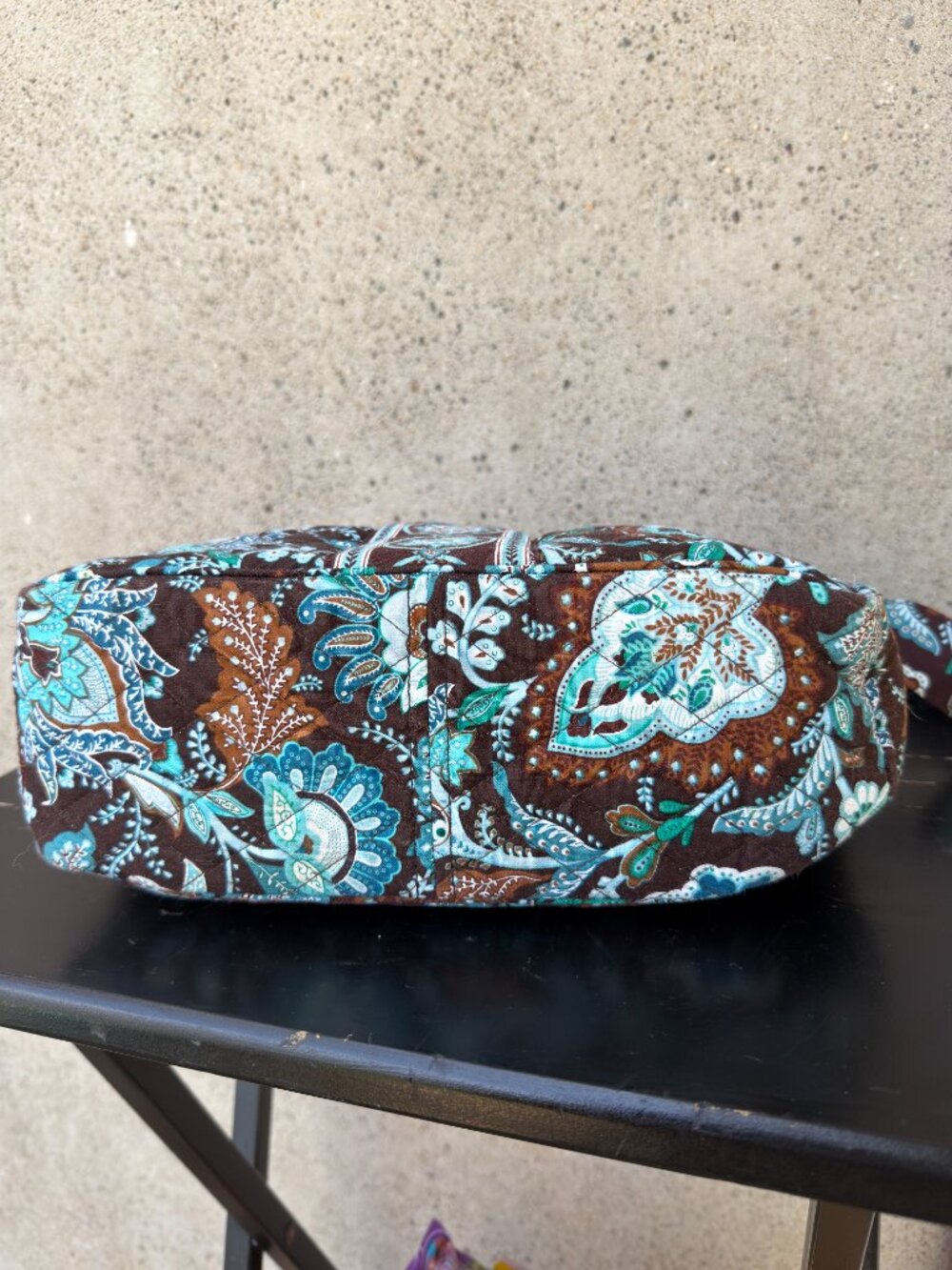 Vera Bradley On the Go JAVA BLUE crossbody bag hobo shoulder purse - Picture 6 of 13